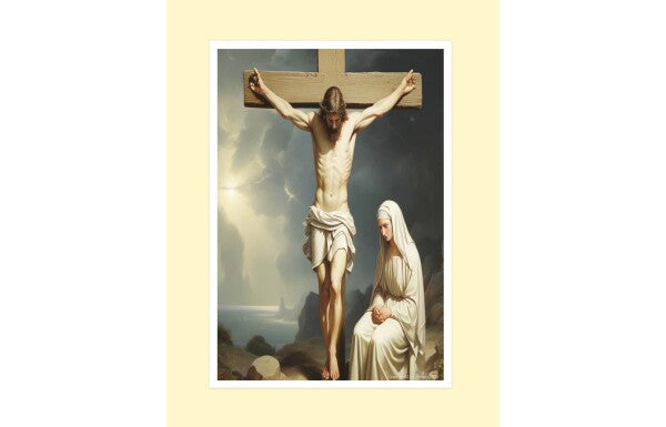 JESUS ON CROSS, MARY AT HIS SIDE