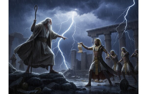 MOSES TELLS PHAROAH TO LET MY PEOPLE GO