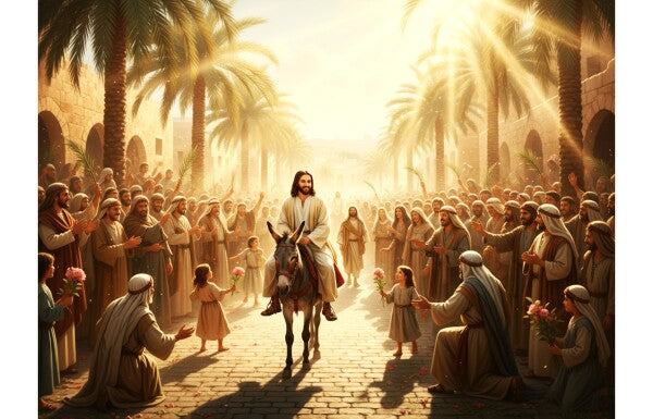JESUS RIDES DONKEY ON PALM SUNDAY