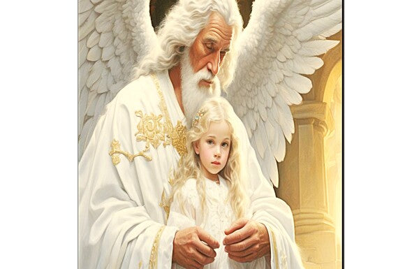 GRANDFATHER ANGEL GUARDS GRANDDAUGHTER