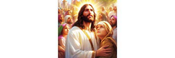 JESUS AND HIS WORSHIPPERS -- GAZING, TOWARDS HEAVEN