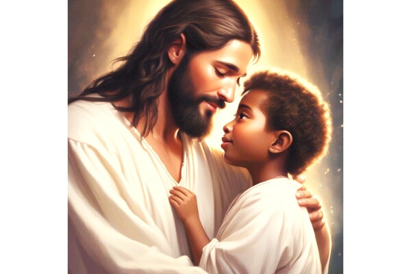 JEUS COMFORTING LITTLE BLACK BOY