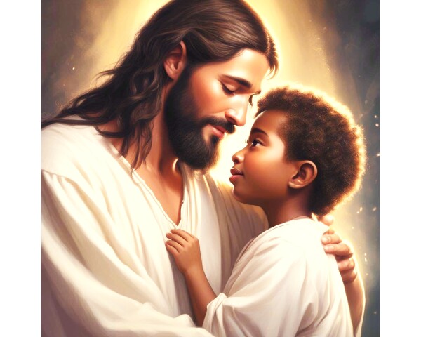 JEUS COMFORTING LITTLE BLACK BOY