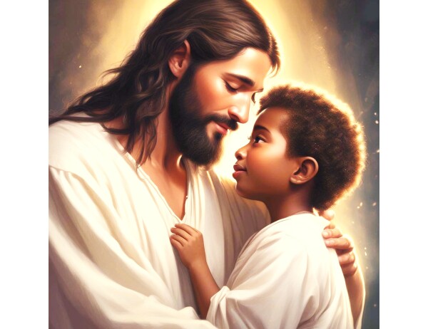 JEUS COMFORTING LITTLE BLACK BOY