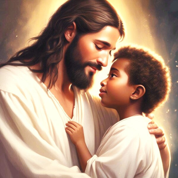 JEUS COMFORTING LITTLE BLACK BOY