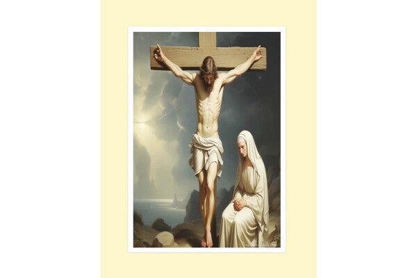 JESUS ON CROSS, MARY AT HIS SIDE