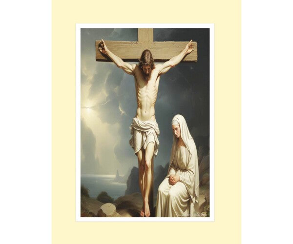 JESUS ON CROSS, MARY AT HIS SIDE