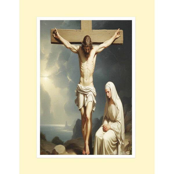 JESUS ON CROSS, MARY AT HIS SIDE
