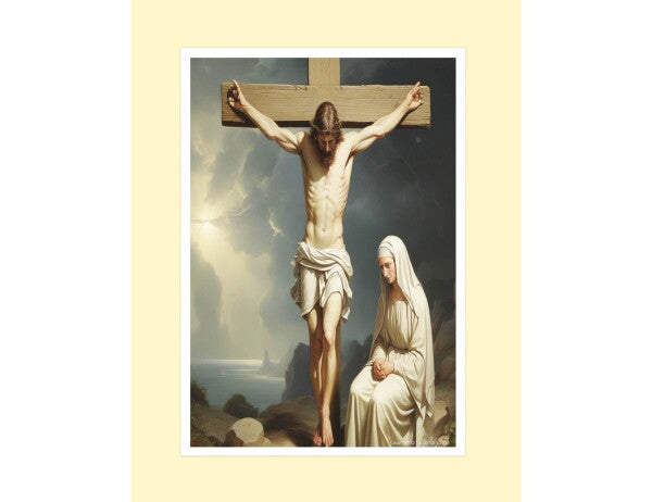 JESUS ON CROSS, MARY AT HIS SIDE