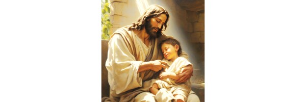 JESUS TICKLES LITTLE SICKLY BOY