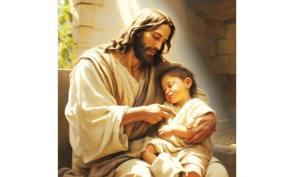 JESUS TICKLES LITTLE SICKLY BOY