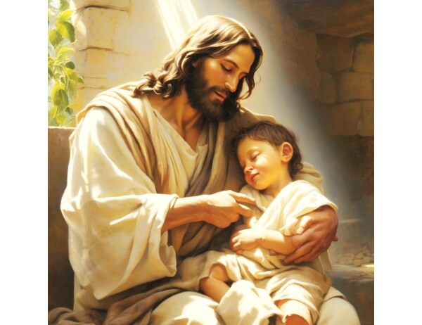 JESUS TICKLES LITTLE SICKLY BOY