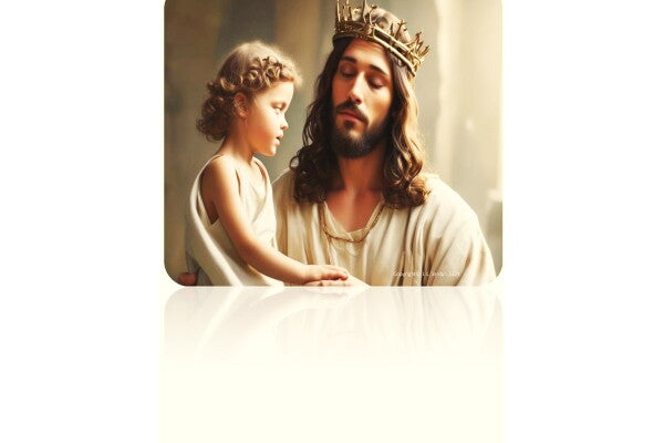 JESUS HOLDS LITTLE GIRL ON HIS LAP