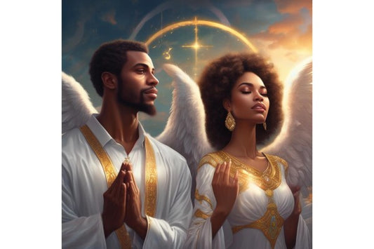 BLACK ANGEL COUPLE PRAYING