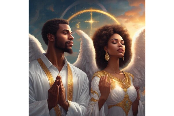 BLACK ANGEL COUPLE PRAYING