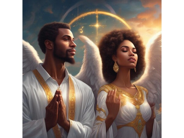BLACK ANGEL COUPLE PRAYING