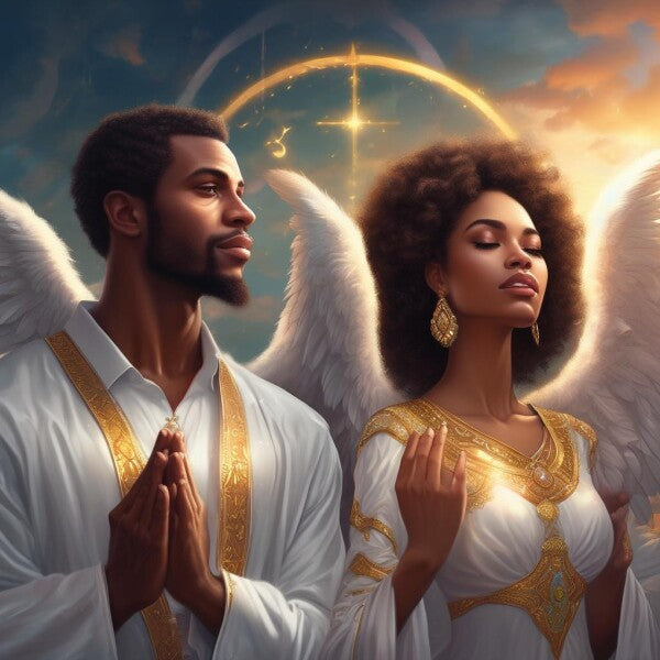 BLACK ANGEL COUPLE PRAYING