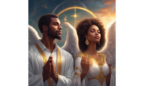 BLACK ANGEL COUPLE PRAYING