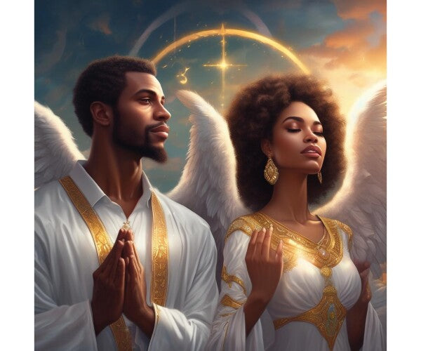 BLACK ANGEL COUPLE PRAYING