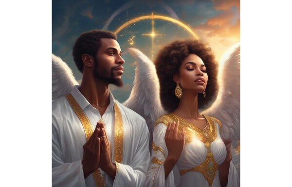 BLACK ANGEL COUPLE PRAYING