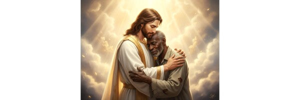 JESUS CARES FOR OLD RAGGED BLACK MAN