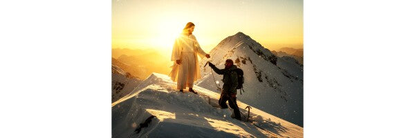 JESUS ON SNOWY MOUNTAIN AIDS STRANDED CLIMBER