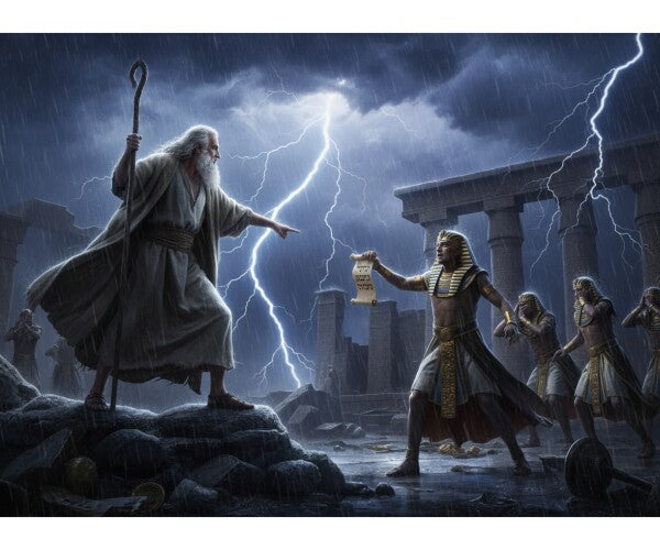MOSES TELLS PHAROAH TO LET MY PEOPLE GO