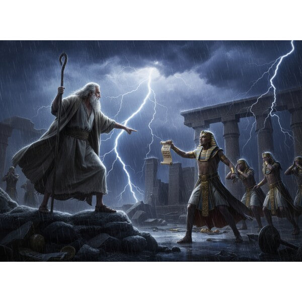 MOSES TELLS PHAROAH TO LET MY PEOPLE GO