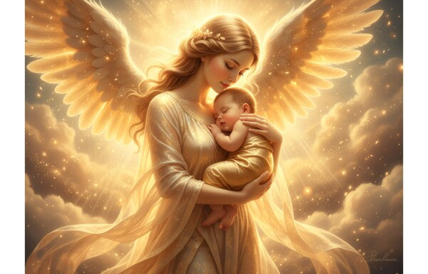MOTHER ANGEL IN GOLDEN LIGHT