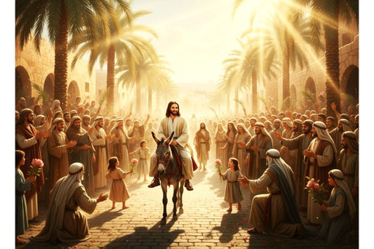 JESUS RIDES DONKEY ON PALM SUNDAY