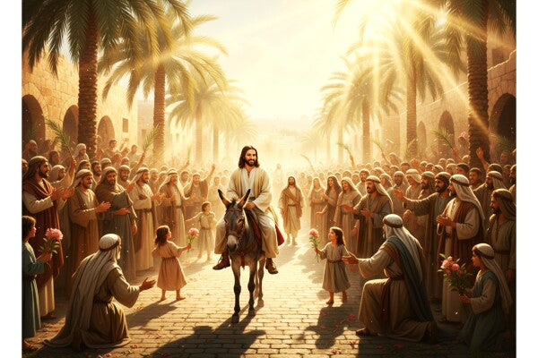 JESUS RIDES DONKEY ON PALM SUNDAY