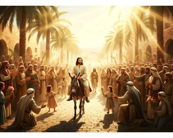 JESUS RIDES DONKEY ON PALM SUNDAY