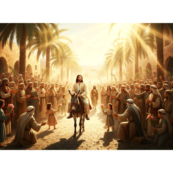 JESUS RIDES DONKEY ON PALM SUNDAY