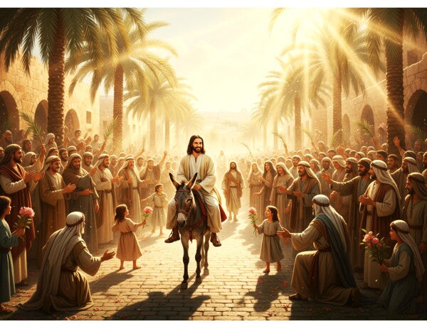 JESUS RIDES DONKEY ON PALM SUNDAY