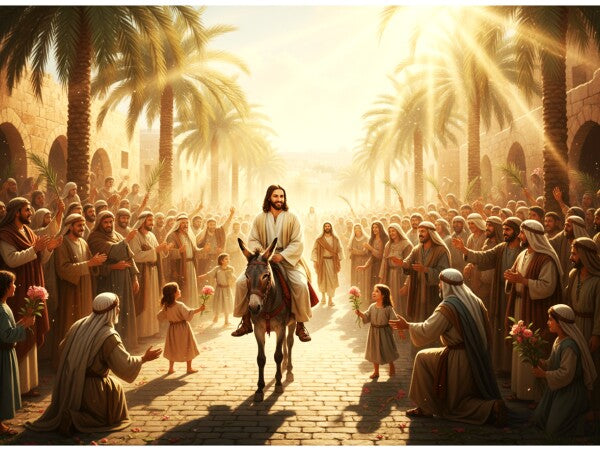 JESUS RIDES DONKEY ON PALM SUNDAY