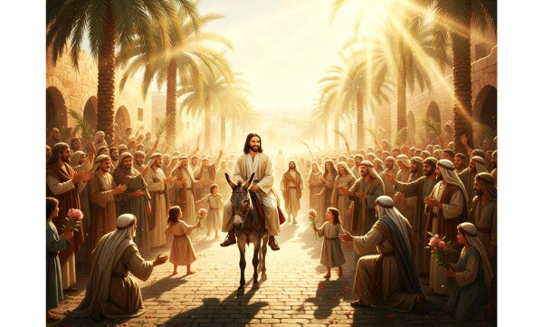 JESUS RIDES DONKEY ON PALM SUNDAY