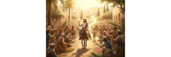 JESUS RIDES DONKEY ON PALM SUNDAY--TWO