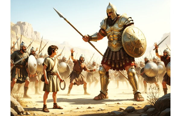 DAVID CONFRONTS GOLIATH