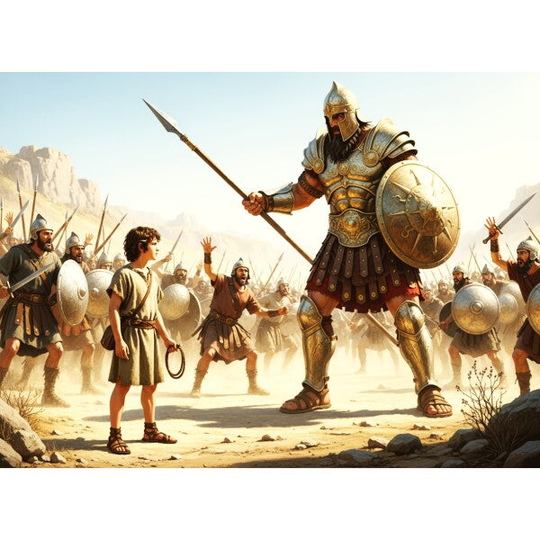 DAVID CONFRONTS GOLIATH