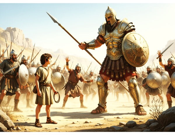 DAVID CONFRONTS GOLIATH