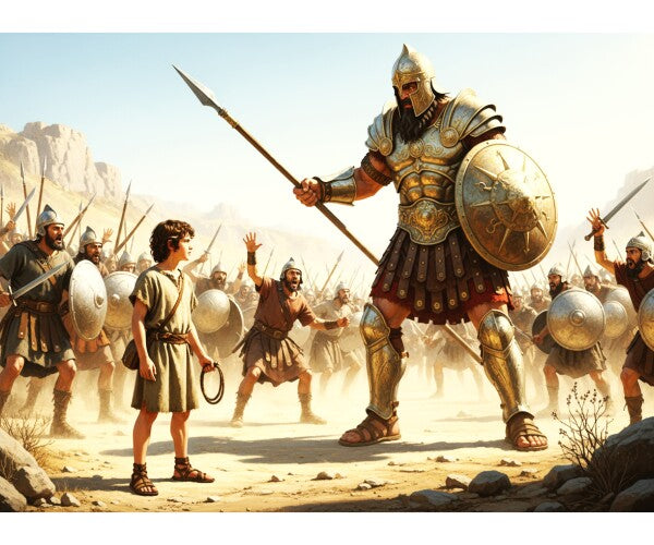 DAVID CONFRONTS GOLIATH -- TWO