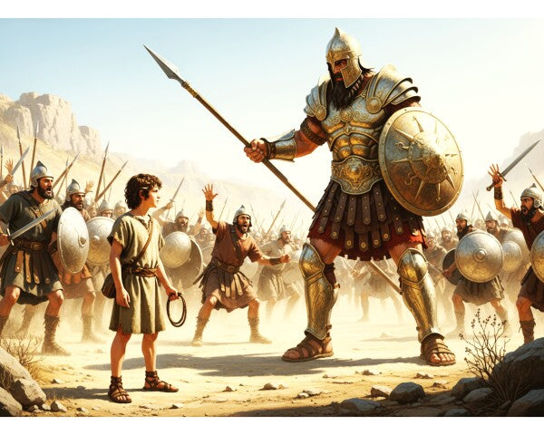 DAVID CONFRONTS GOLIATH