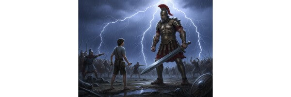 JESUS CONFRONTS GOLIATH--THREE