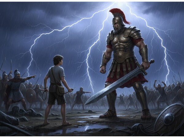 JESUS CONFRONTS GOLIATH--THREE
