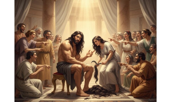 DELILAH CLIPS SAMPSON'S HAIR--THE SOURCE OF HIS STRENGTH