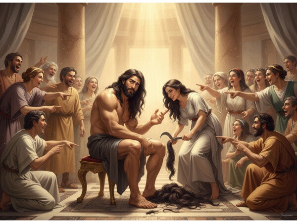 DELILAH CLIPS SAMPSON'S HAIR--THE SOURCE OF HIS STRENGTH--TWO