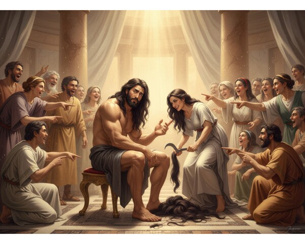 DELILAH CLIPS SAMPSON'S HAIR--THE SOURCE OF HIS STRENGTH--TWO