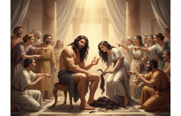 DELILAH CLIPS SAMPSON'S HAIR--THE SOURCE OF HIS STRENGTH