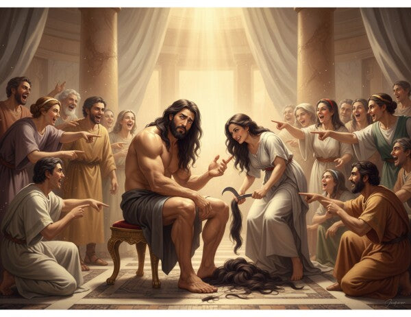 DELILAH CLIPS SAMPSON'S HAIR--THE SOURCE OF HIS STRENGTH--TWO