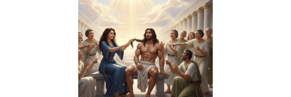 DELILAH CLIPS SAMPSON'S HAIR, THE SOURCE OF HIS STRENGTH--TWO